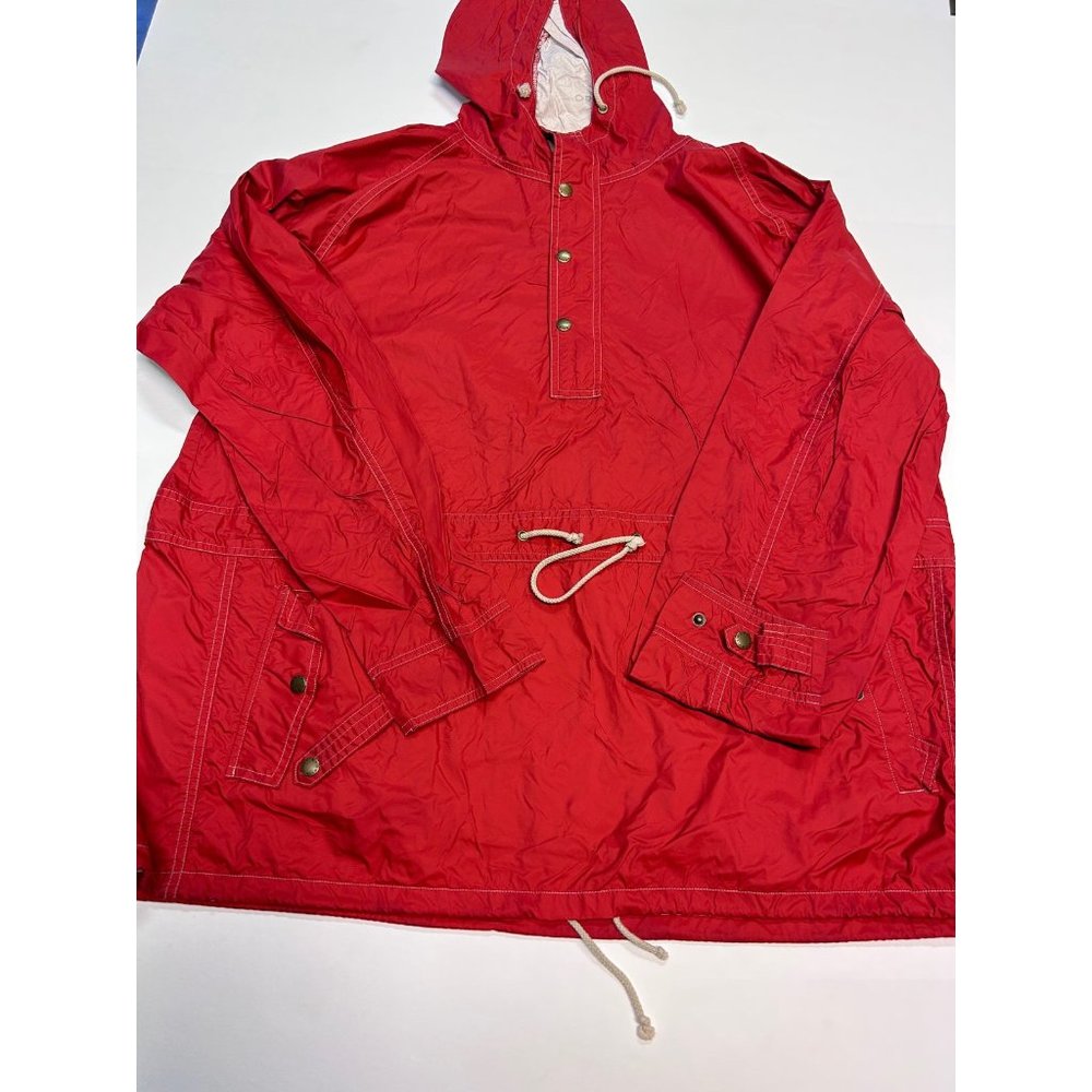 Vintage Orvis Wind Jacket Rain Jacket Red Size XL Extra Broken Button On Sleeve